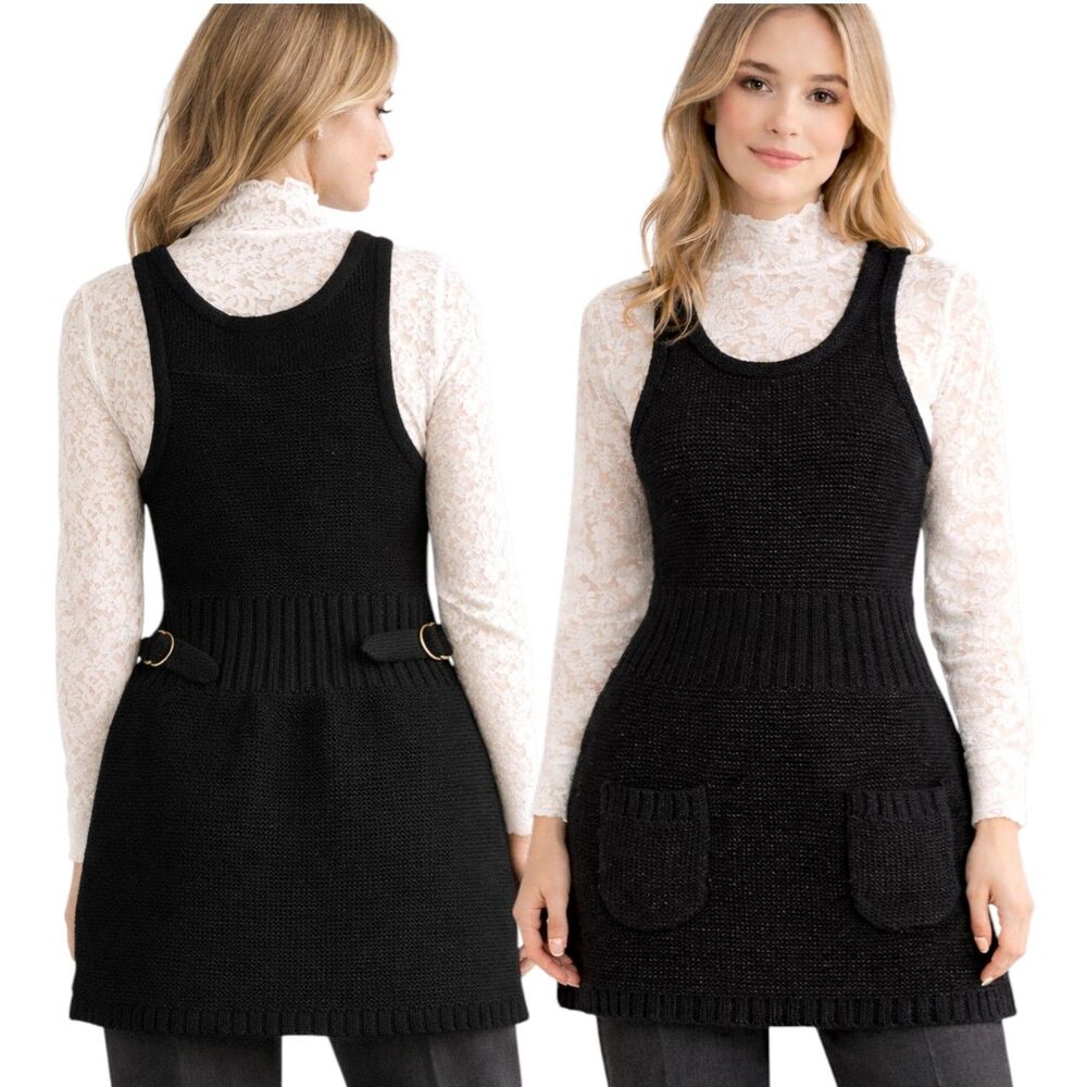Marc by Marc Jacobs Black 100% Wool Pinafore Dress - Size M